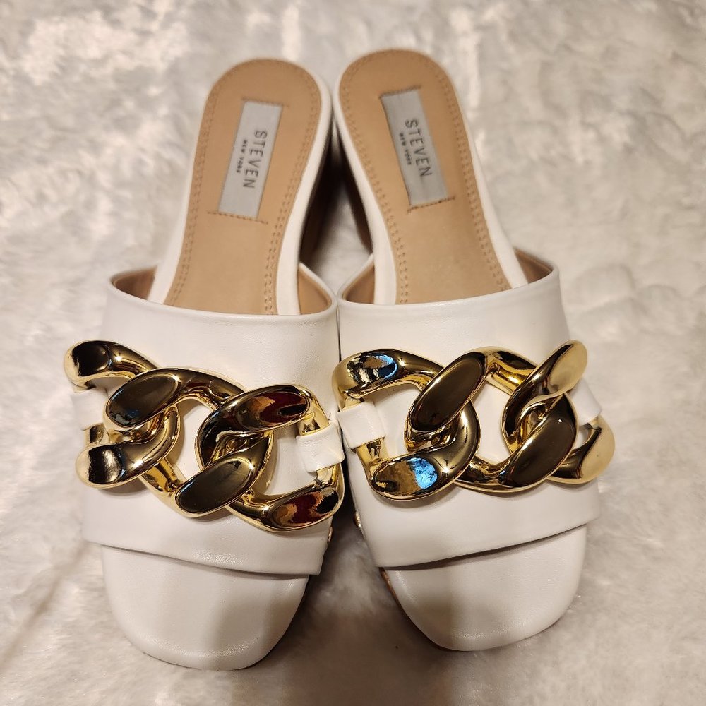NWT Steve Madden Steven Chain Heeled Sandals